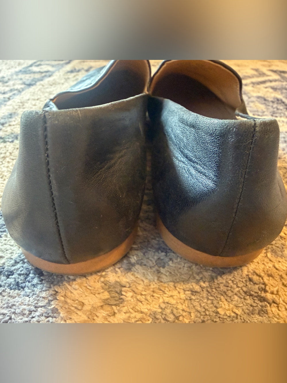 Franco Sarto Women’s Black Leather Slip-On Loafers — Smooth Leather Upper - Picture 6 of 8